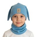 Detská prechodná čiapka s nákrčníkom Zajo - smaragdová