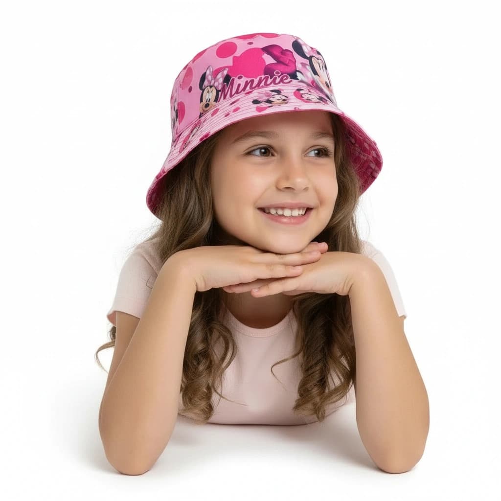 Detský letný klobúk Minnie pre dievčatá - ružový