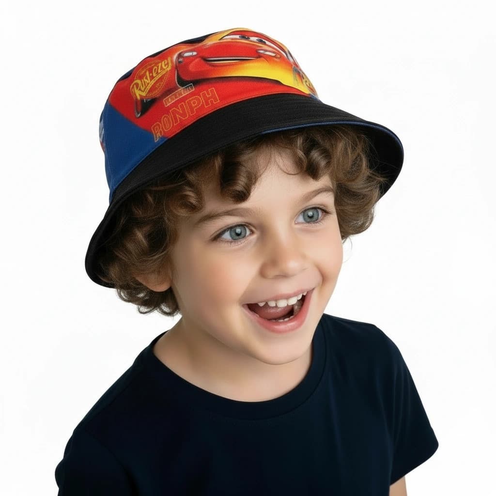 Detský letný klobúk Cars pre chlapcov - tmavomodrý