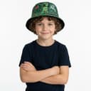 Detský letný klobúk Minecraft pre chlapcov - čiernozelený