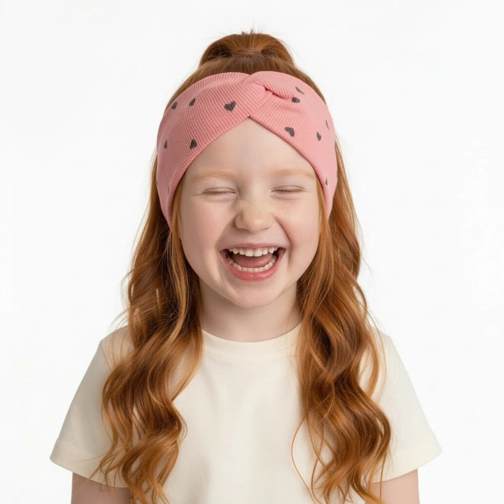 Rebrované čelenky Srdiečko - oranžová