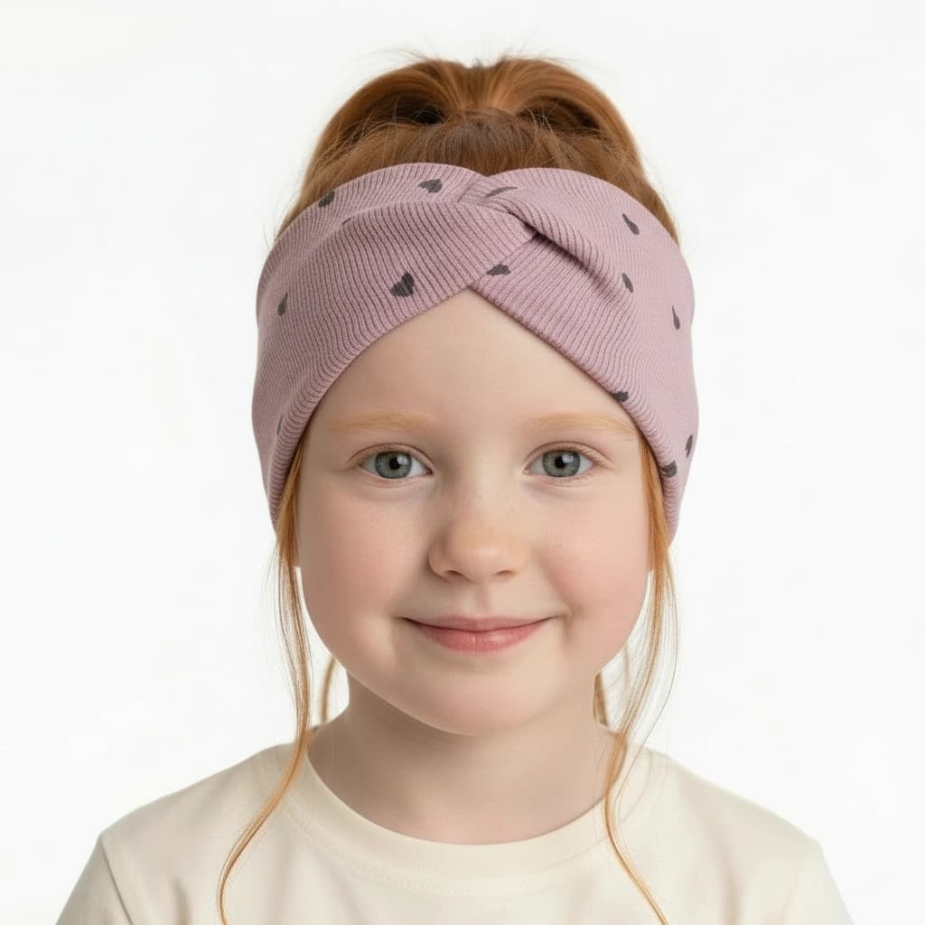 Rebrované čelenky Srdiečko - staroružová