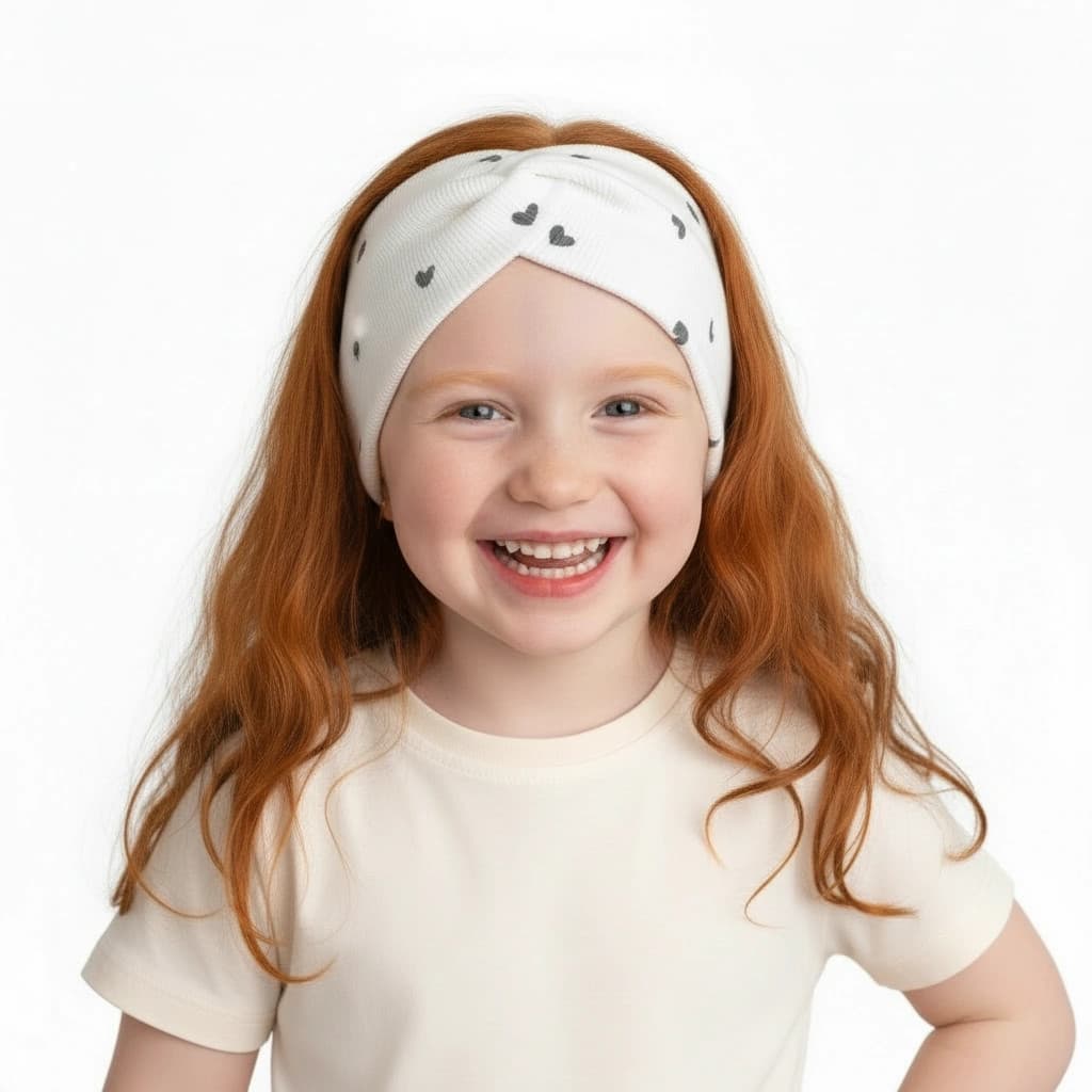 Rebrované čelenky Srdiečko - biela