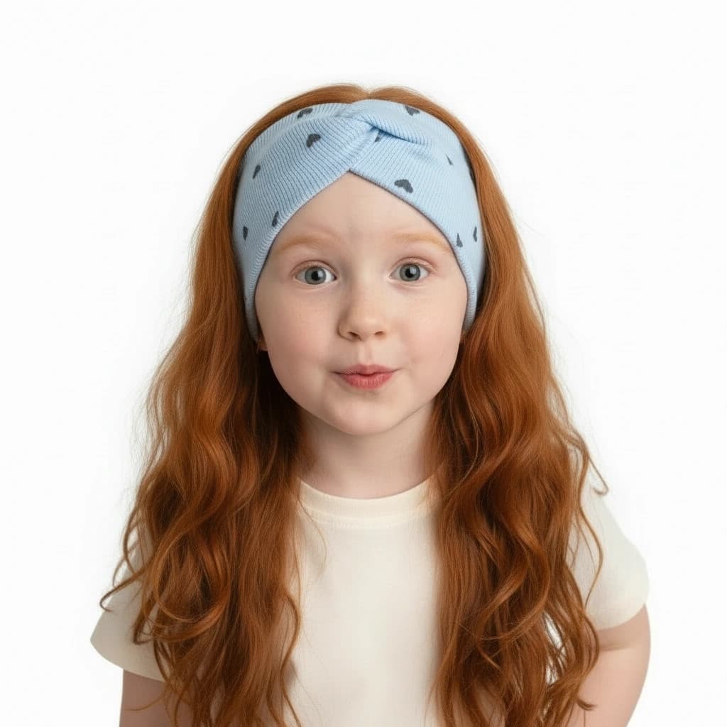 Rebrované čelenky Srdiečko - modrá