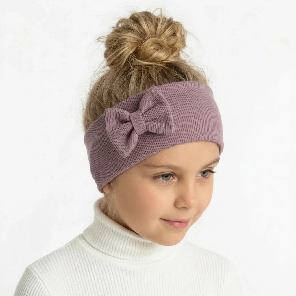 Rebrované čelenky Mašlička - staroružová