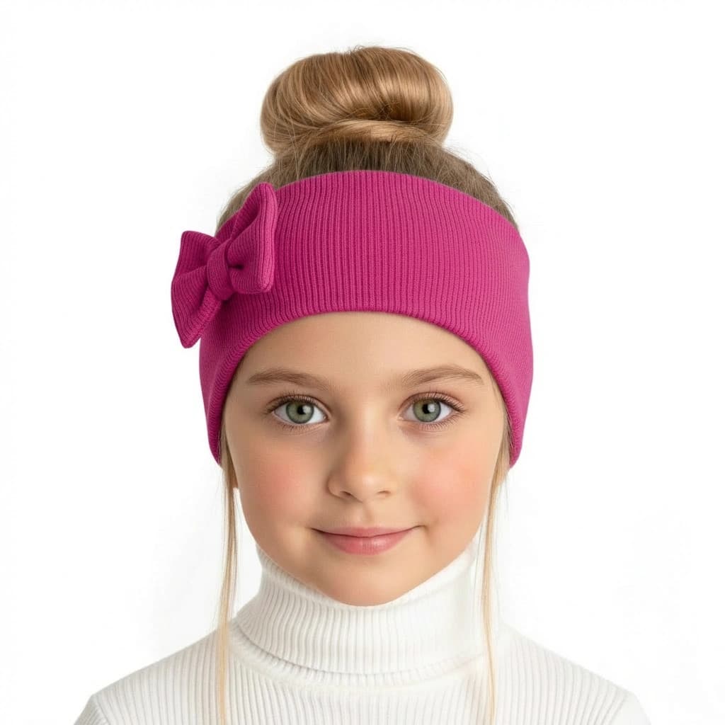 Rebrované čelenky Mašlička - cyklamenová