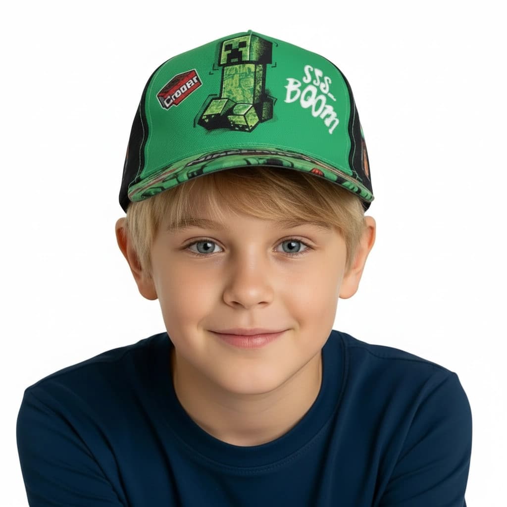 Chlapčenská šiltovka Minecraft - zelená