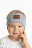 Rebrovaná chlapčenská čelenka - sivá