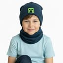 Chlapčenská čiapka s nákrčníkom creep - tmavomodrá