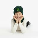 Chlapčenská čiapka s nákrčníkom creep - tmavozelená