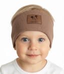 Rebrovaná chlapčenská čelenka - hnedá