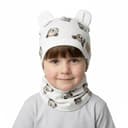 Detská prechodná čiapka s uškami a nákrčníkom - medvedík