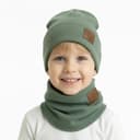 Chlapčenská prechodná čiapka s nákrčníkom Dino - zelená