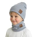 Chlapčenská prechodná čiapka s nákrčníkom Dino - sivá