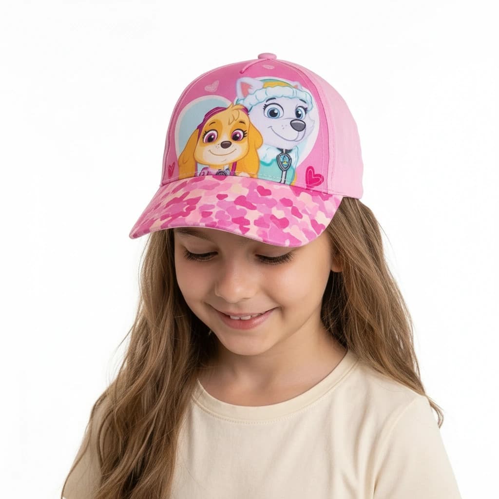 Dievčenská šiltovka s Paw Patrol - bledoružová