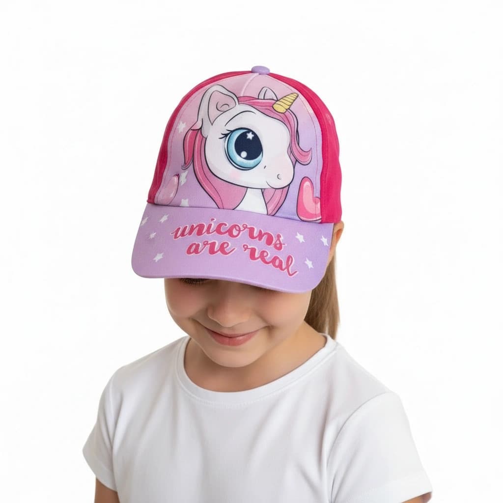 Dievčenská šiltovka s jednorožcom - ružová