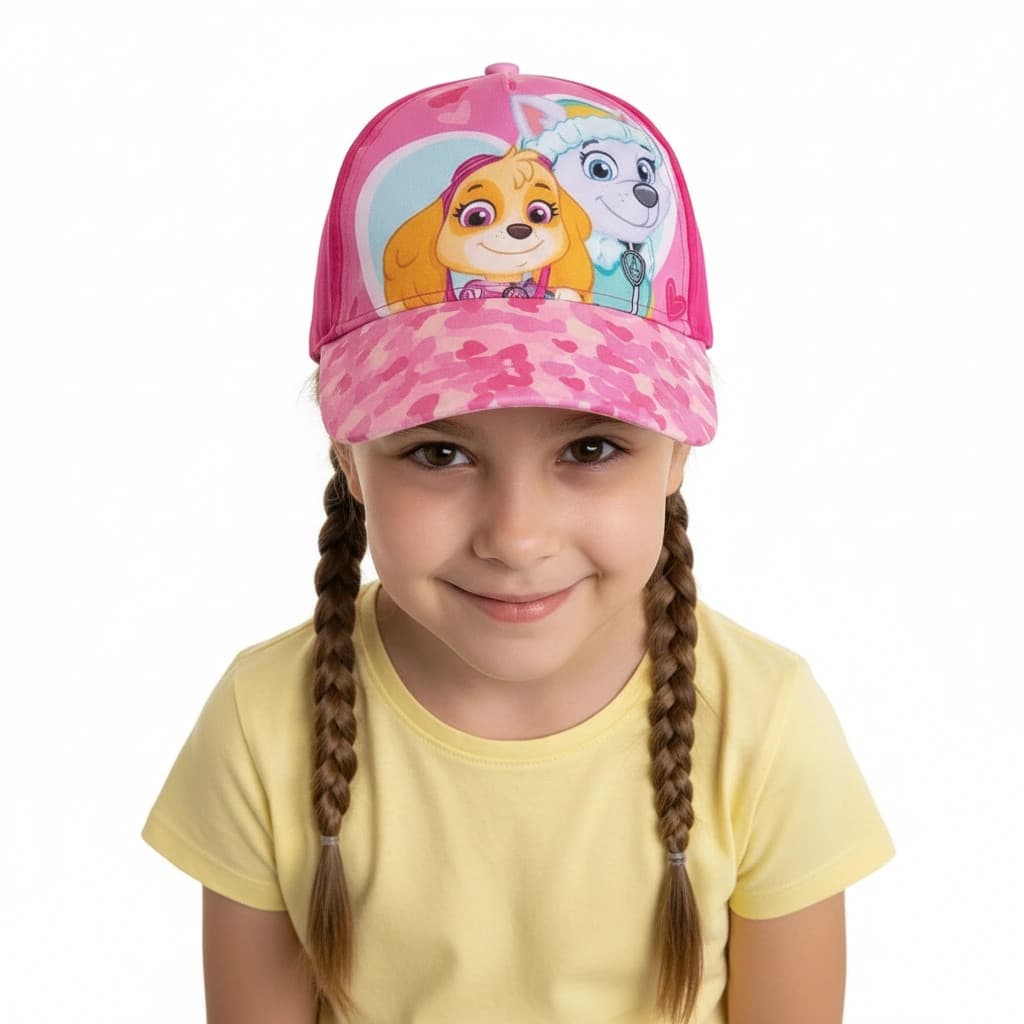 Dievčenská šiltovka s Paw Patrol - tmavoružová