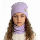 Prechodná čiapka s nákrčníkom Basic - fialová