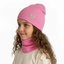 Prechodná čiapka s nákrčníkom Basic - ružová