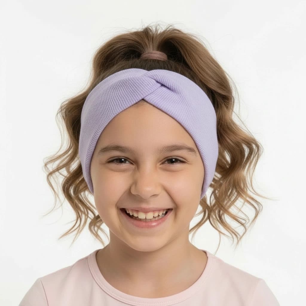 Rebrovaná čelenka - fialová