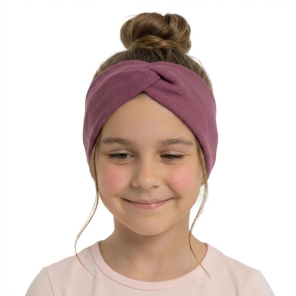 Rebrovaná čelenka - vínová