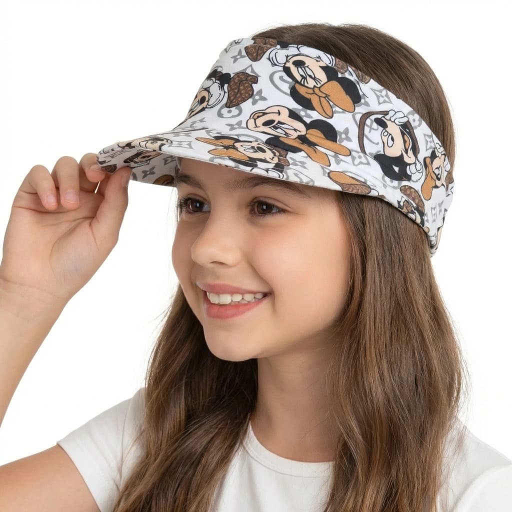 Dievčenská letná čelenka so šiltom - biela Minnie