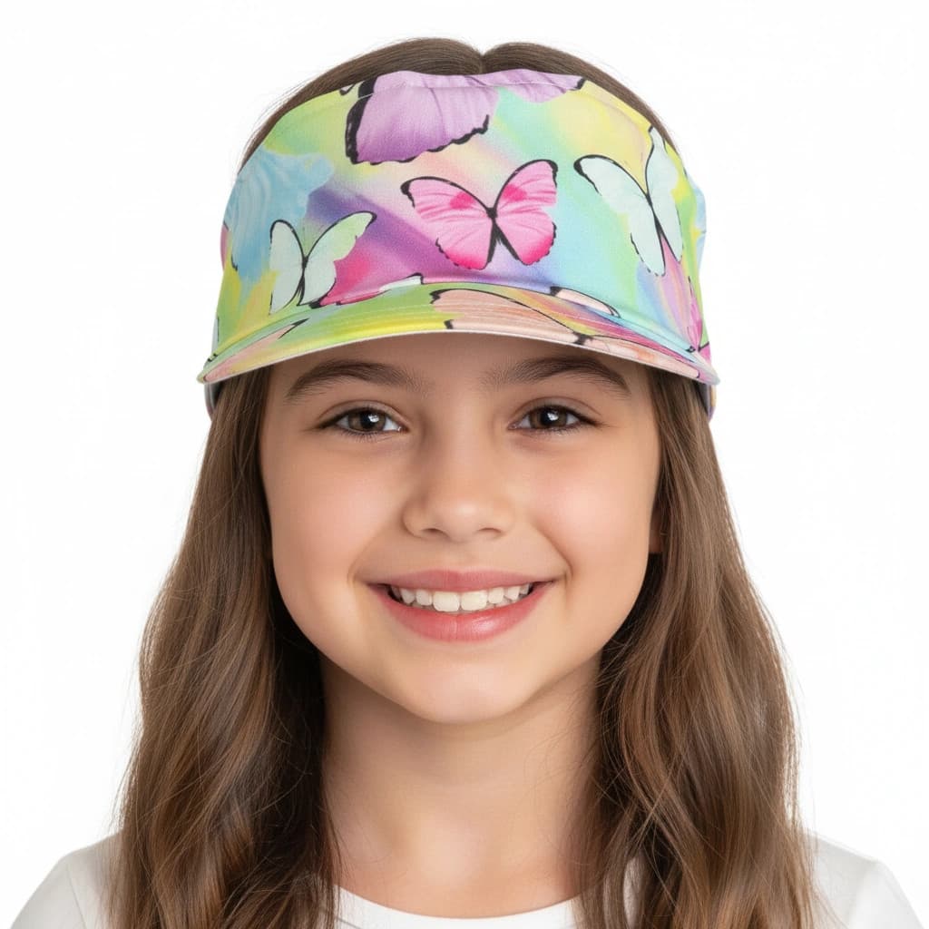 Dievčenská letná čelenka so šiltom - motýľ