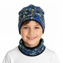 Prechodný modrý komplet Minecraft - čiapka s nákrčníkom