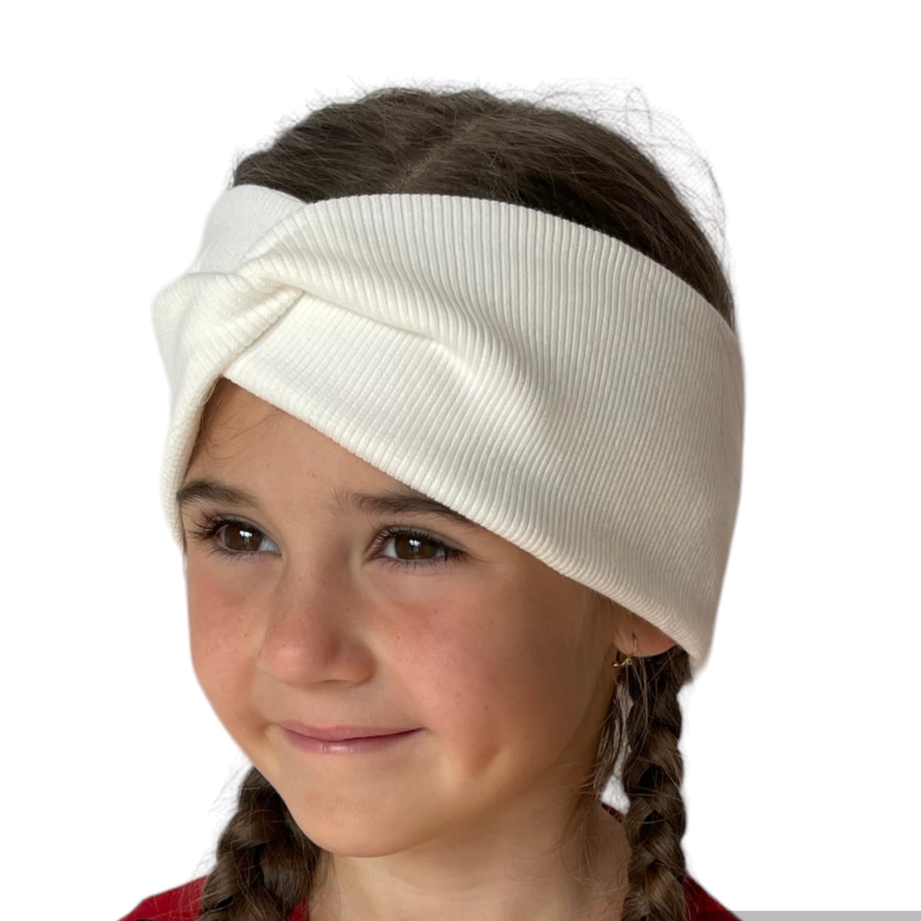 Rebrovaná čelenka - biela